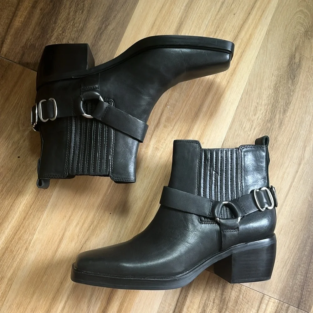 Sam Edelman Bellamie Motorcycle Bootie‎ Black Leather Size 7.5 NWOT